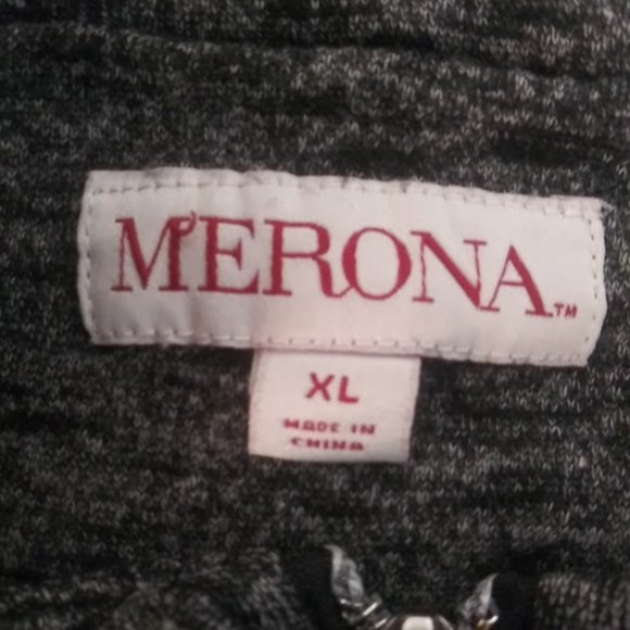 Merona women's XL black and gray marbled lightweight hooded jacket - Picture 13 of 14